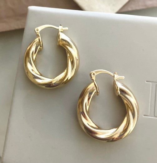 Gold Twist Hoops